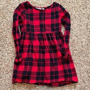 The Children's Place Red and Black Plaid Flannel Toddler Girls Dress